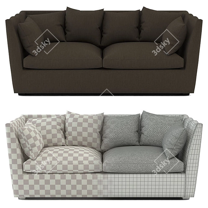 Elegant Linen Montani Salon Sofa 3D model image 1