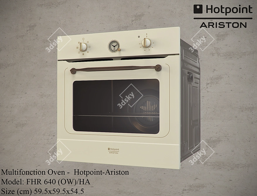 Hotpoint-Ariston Multifunction Oven: FHR 640 (OW)/HA S 3D model image 1