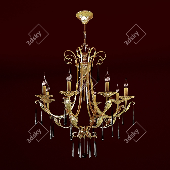 Elegant Kolarz Crystal Chandelier 3D model image 1