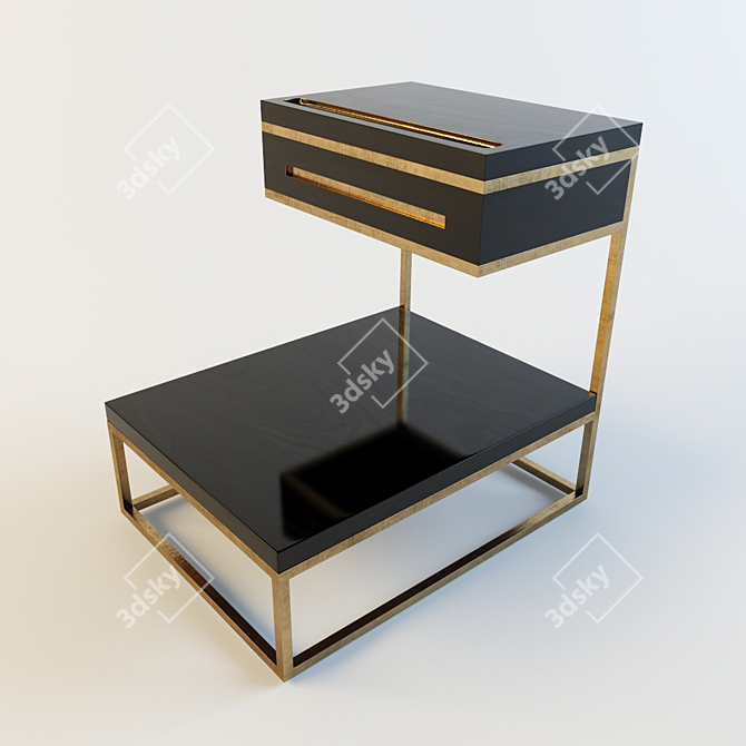 Sculptural Alta Caixa Side Table 3D model image 1