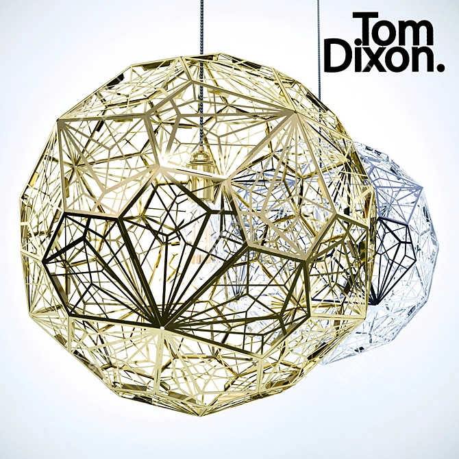 Tom Dixon Etch Web D65: Elegant Stainless Steel Pendant 3D model image 1