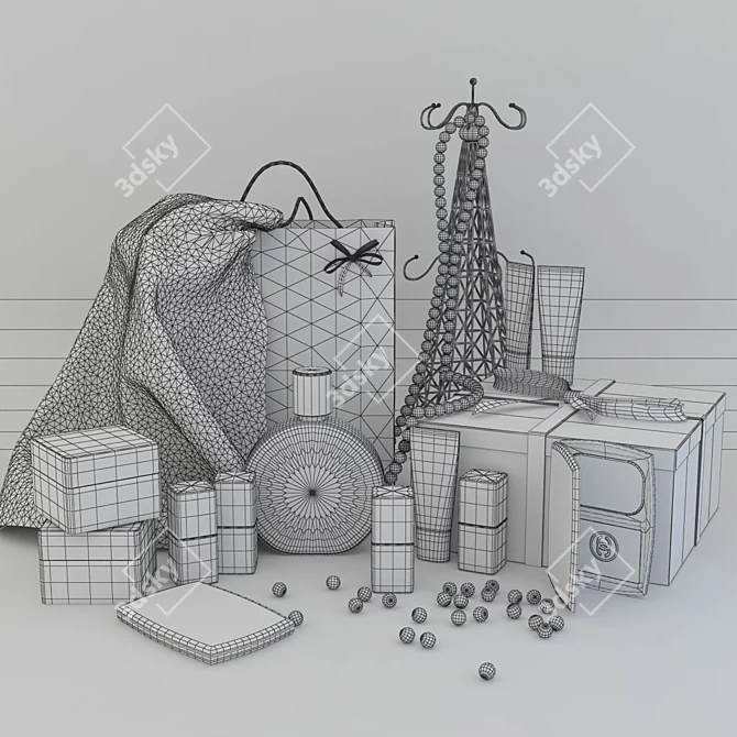 Chic Chanel Decor Set: Perfumes & Cosmetics 3D model image 3