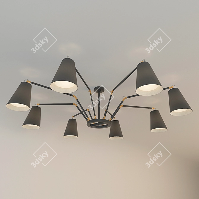 Elegant Cornelia Chandelier 3D model image 2