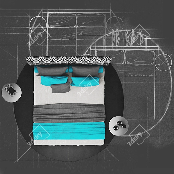 Presotto Zero Round Bed 3D model image 2