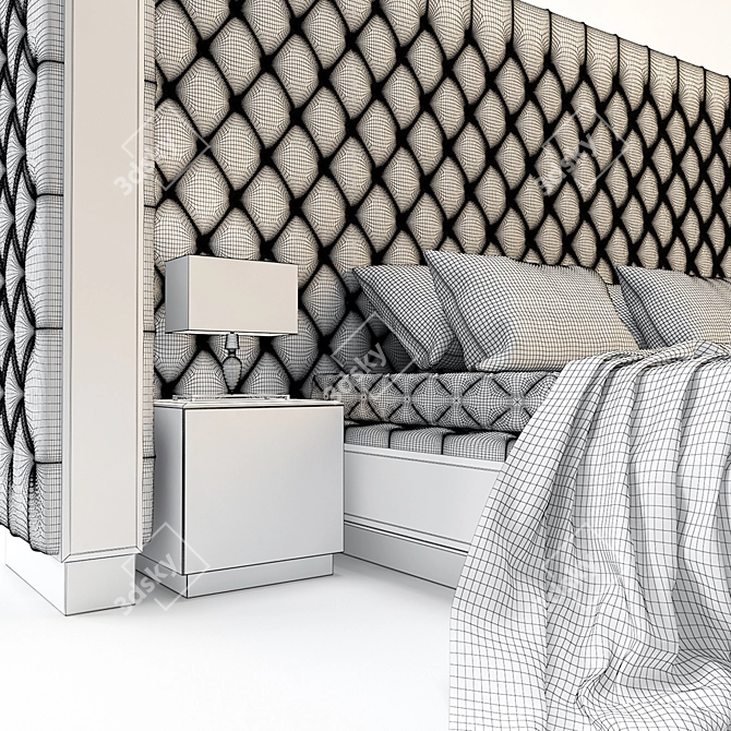 Elegant Visionnaire Magnolia Bed 3D model image 2