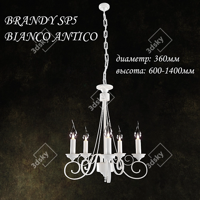 Elegant Brandy SP5 Chandelier 3D model image 1