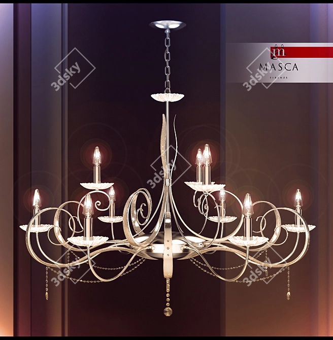 Gothic Charm Chandelier: Masca Gotica 3D model image 1