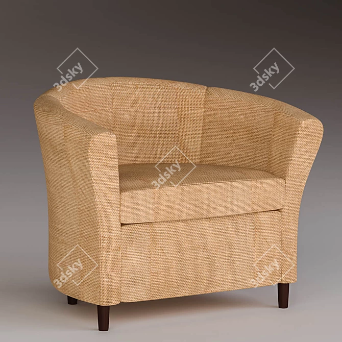 Pushe Fabric Armchair 3D model image 2