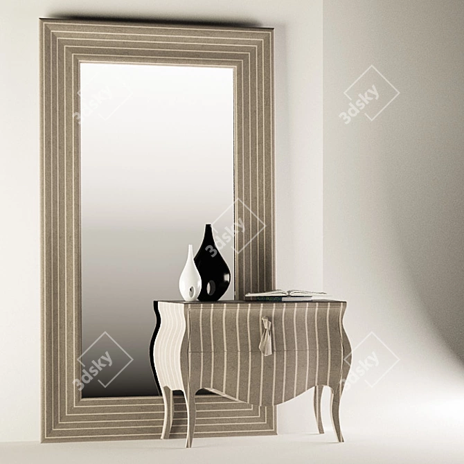 Luxury Erasmo Commode & Mirror Set 3D model image 1