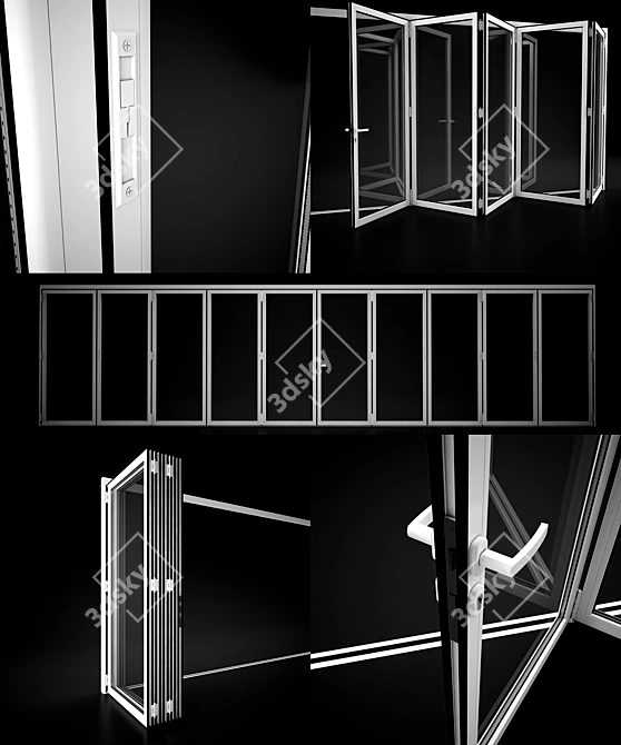 Alumil Folding Doors: Stylish & Durable 3D model image 2