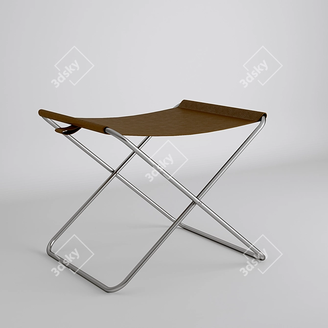 Elegant Leather Stool 3D model image 1