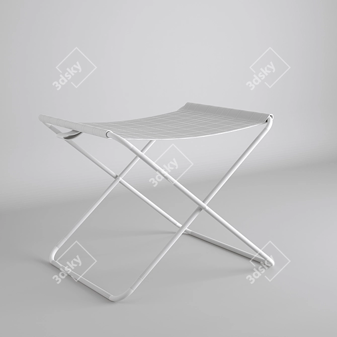 Elegant Leather Stool 3D model image 2