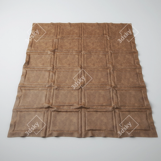 Elegant Leather Rug 3D model image 1