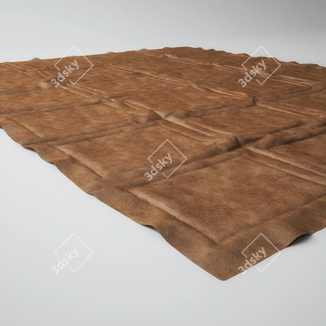 Elegant Leather Rug 3D model image 2