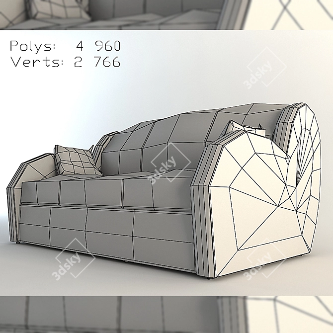 Baron Sofa Bed: Comfortable and Functional 3D model image 2