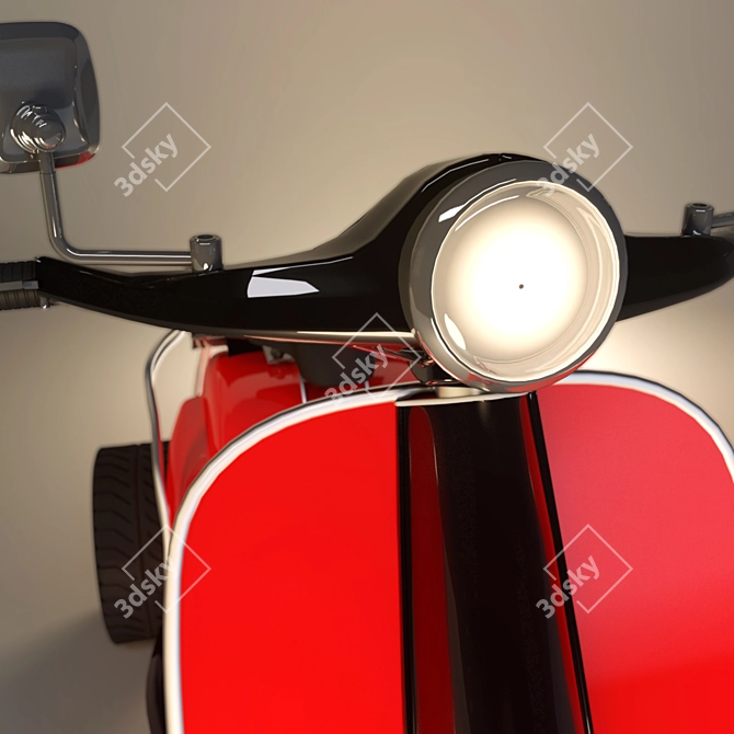 Classic Trike Moped 3D model image 3