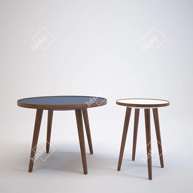 Sputnik Blue Melamine Coffee Table 3D model image 1