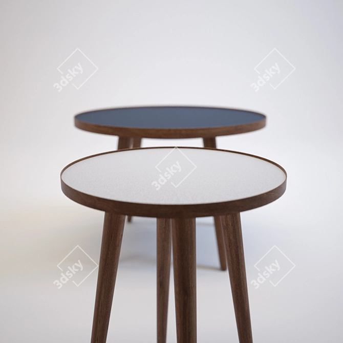 Sputnik Blue Melamine Coffee Table 3D model image 2