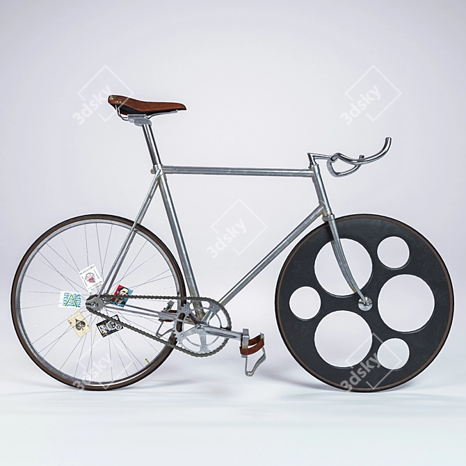Authentic Fixed Gear Bicycle 3D model image 1
