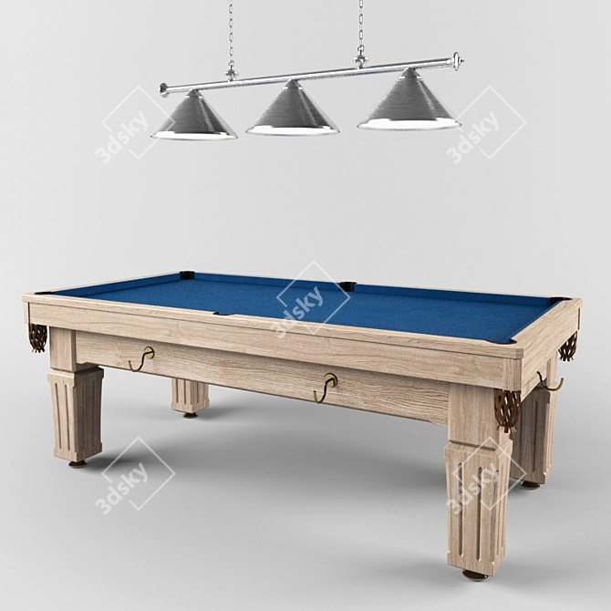 Marseille Steel Pool Table 3D model image 1