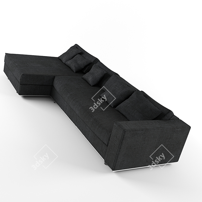 Cozy Sofa with Ottoman 3D model image 1