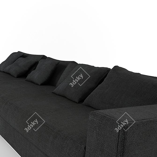 Cozy Sofa with Ottoman 3D model image 2