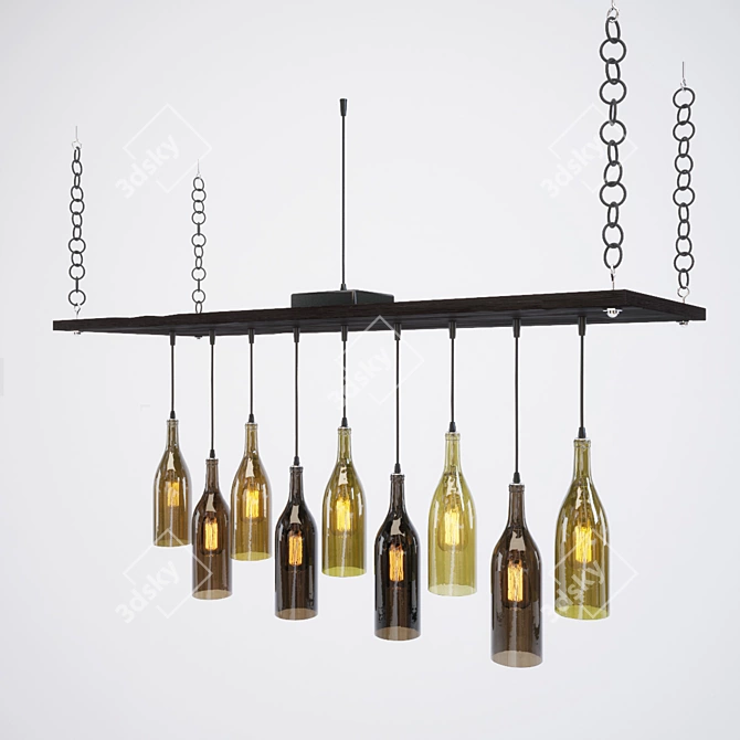 Industrial Lightworks Bottles Lamp 3D model image 1