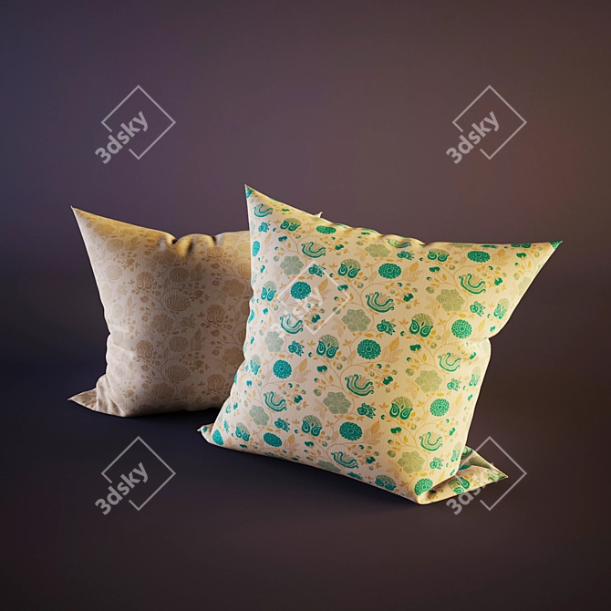 Textured Pillow Set 3D model image 1