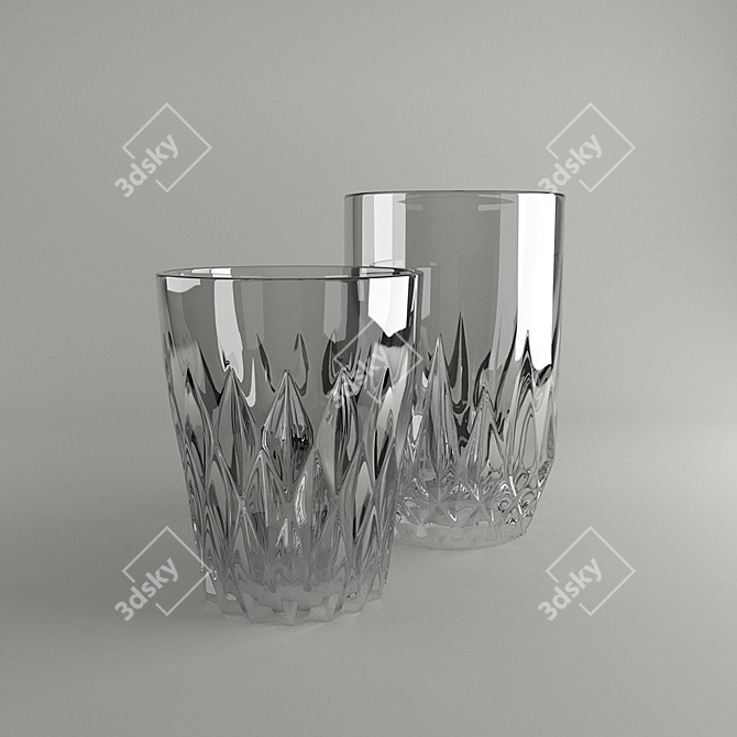 Stylish Glass Tumblers 3D model image 1