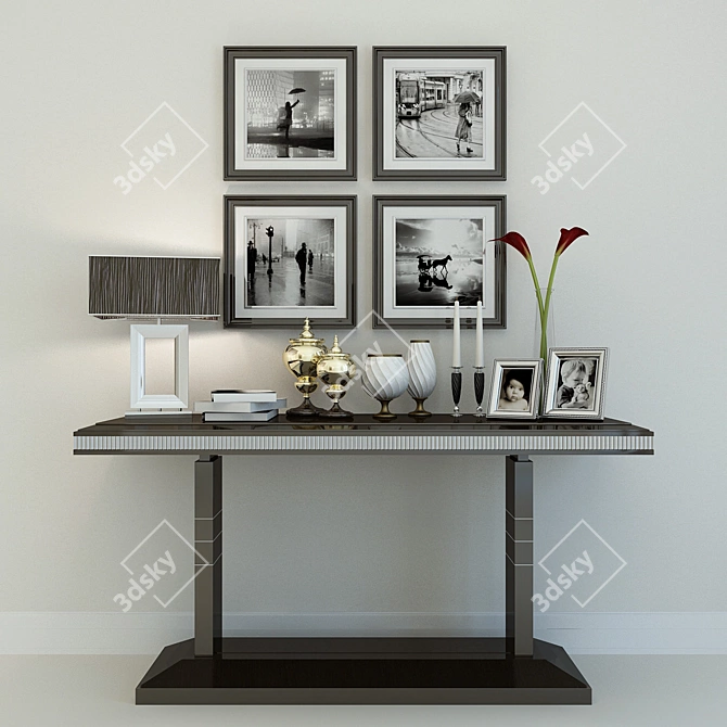Elegant Art Deco Décor Set 3D model image 1