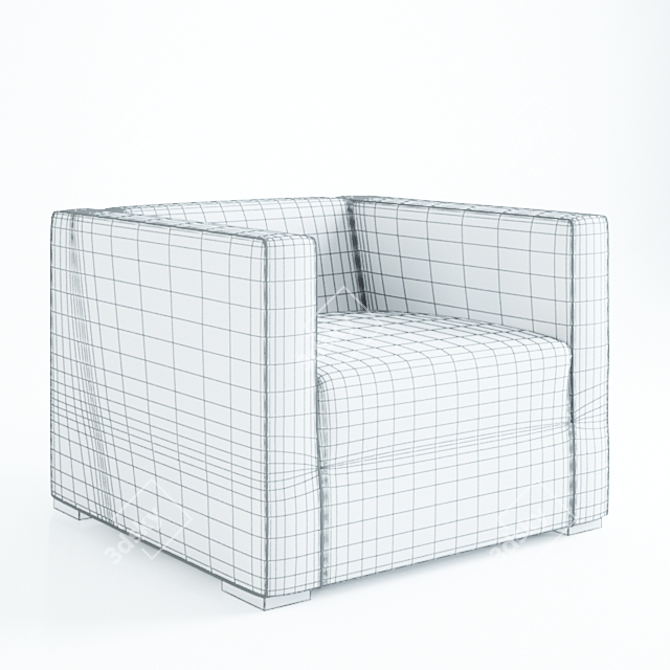 Elegant Belmondo Armchair by MERIDIANI 3D model image 3