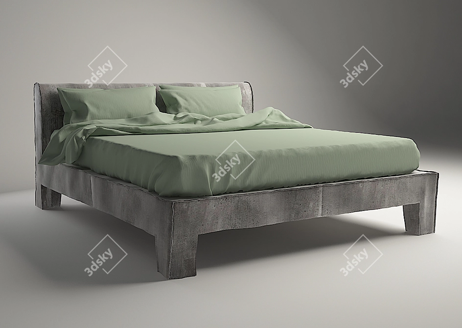 Baxter Summer Bed: Luxury Leather Options 3D model image 3