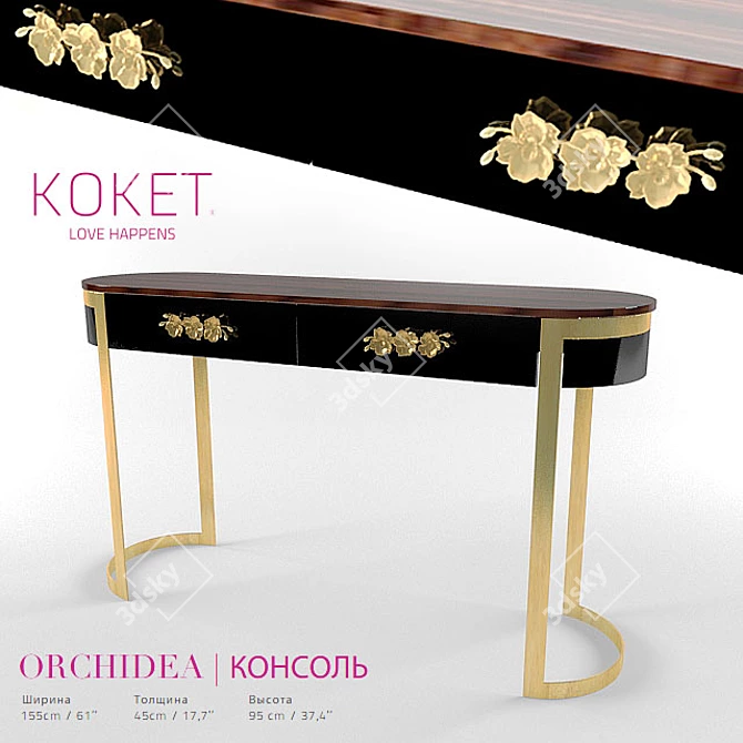 Elegant Orchidea Console by Koket 3D model image 1