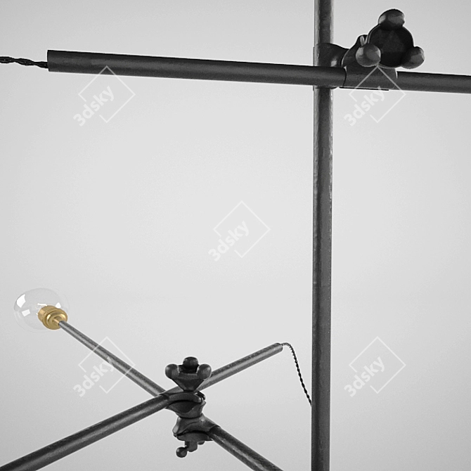 Industrial Elegance: The Workstead Chandelier 3D model image 2