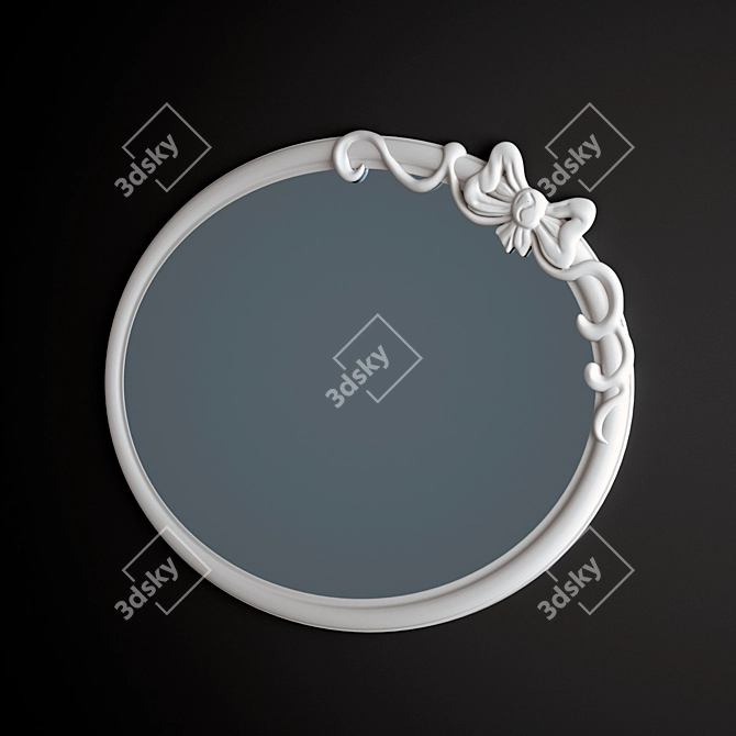 Elegant Italian Oval Mirror 3D model image 1