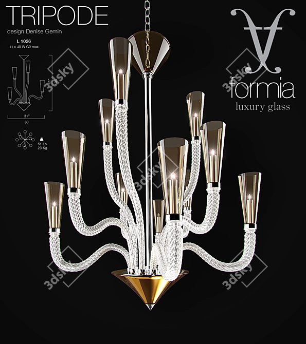 Elegant Italian Crystal Chandelier 3D model image 1