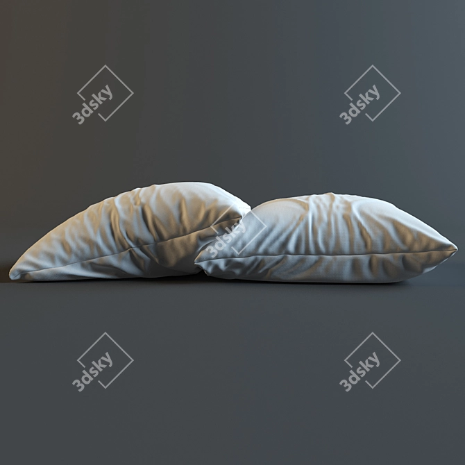 Cozy Cloud Pillows 3D model image 3