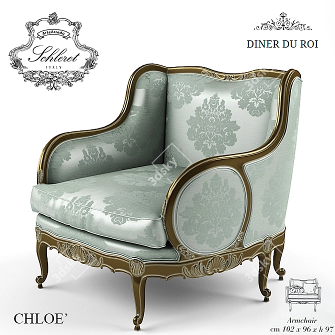 Regal Dining: CHLOE Armchair 3D model image 1
