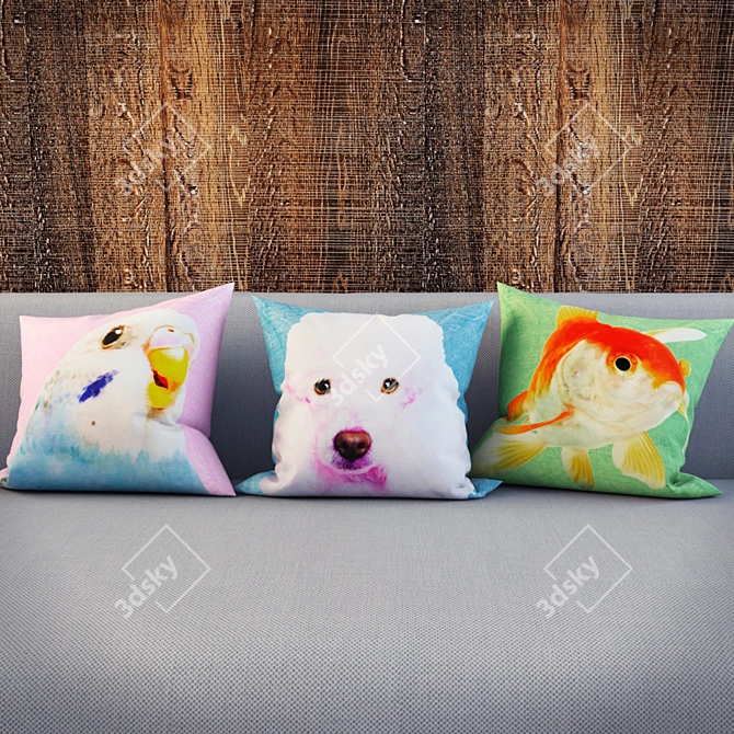 Patterned Cotton Pillow - 400x400 Size 3D model image 1
