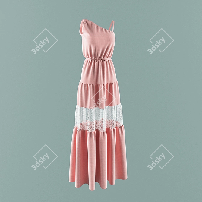 Sun-Kissed Summer Dress 3D model image 1