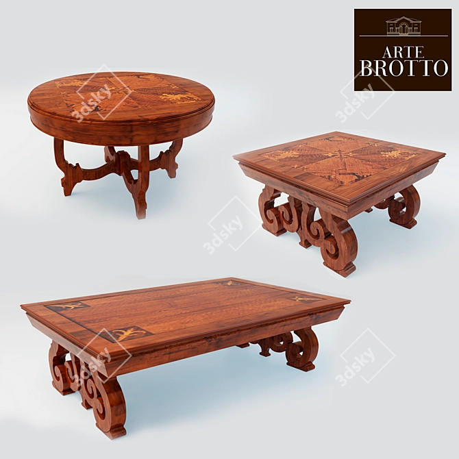 Classic Coffee Tables by Arte Brotto 3D model image 1