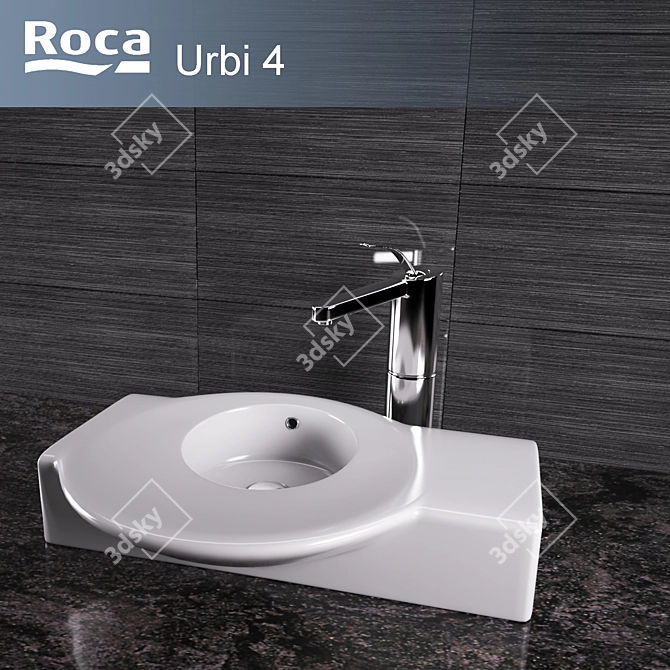 Roca Urbi 4 - Stylish Ceramic Washbasin 3D model image 1