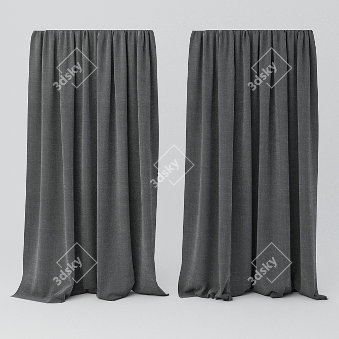 Elegant Tulle Fabric 3D model image 1