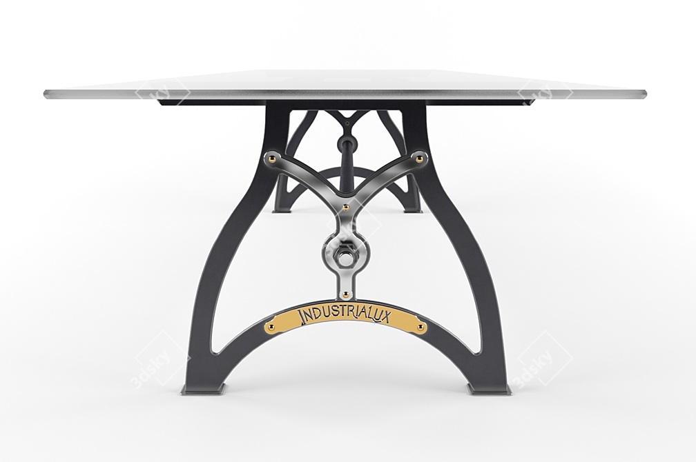 Vintage Industrial Dining Table 3D model image 2