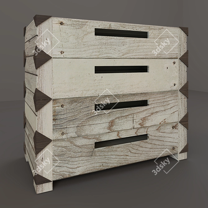 Elegant Bed, Dresser, Nightstand Set 3D model image 3