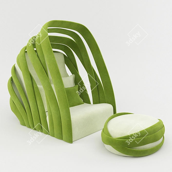 Thinkk Studio! Modern Lounge Chair 3D model image 1