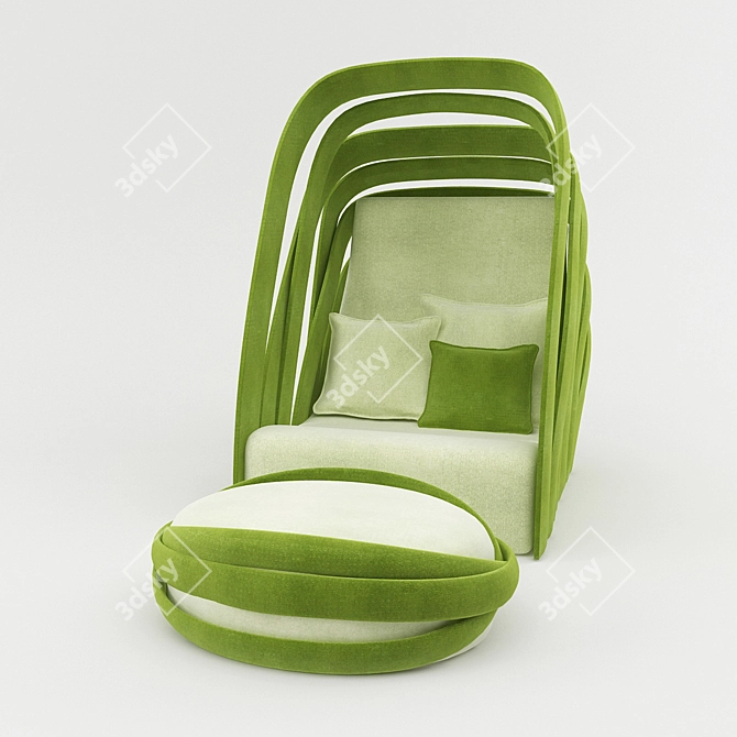 Thinkk Studio! Modern Lounge Chair 3D model image 2