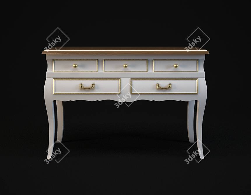 Classic Flailife Console with Carved Details 3D model image 1