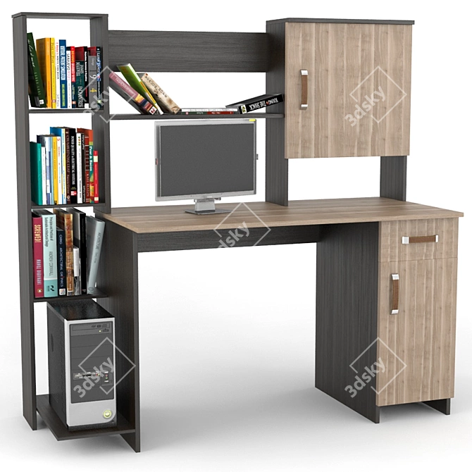 Dynasty Factory Computer Desk 3D model image 2