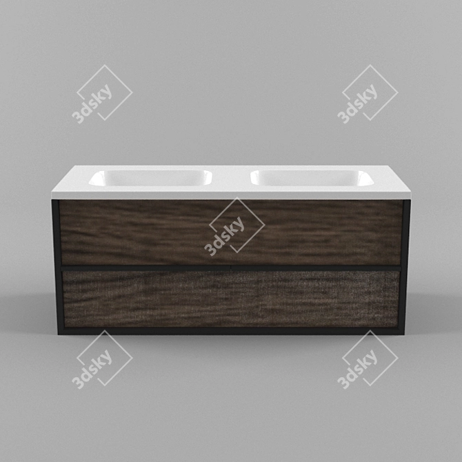 Folk Washroom Cabinet 3D model image 1